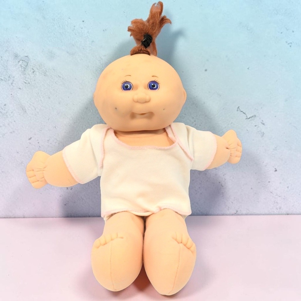 VTG 90's Cabbage Patch Kids Mattel First Edition 1990 Blue Eye Red Hair Doll 14"